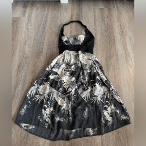 BEBE Y2K HALTER FLORAL BABYDOLL TOP FLOWY EMPIRE WAIST SUMMER S/M